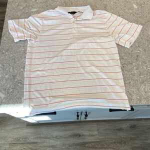 Walter Hagen White Polo with Orange and Yellow Accents
